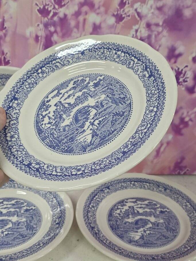 set of 4 flat plates ironstone
