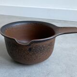 Vintage Arabia Ruska Bowl with handle, sauciere, Ulla Procopé, Finland, brown Scandinavian ceramics