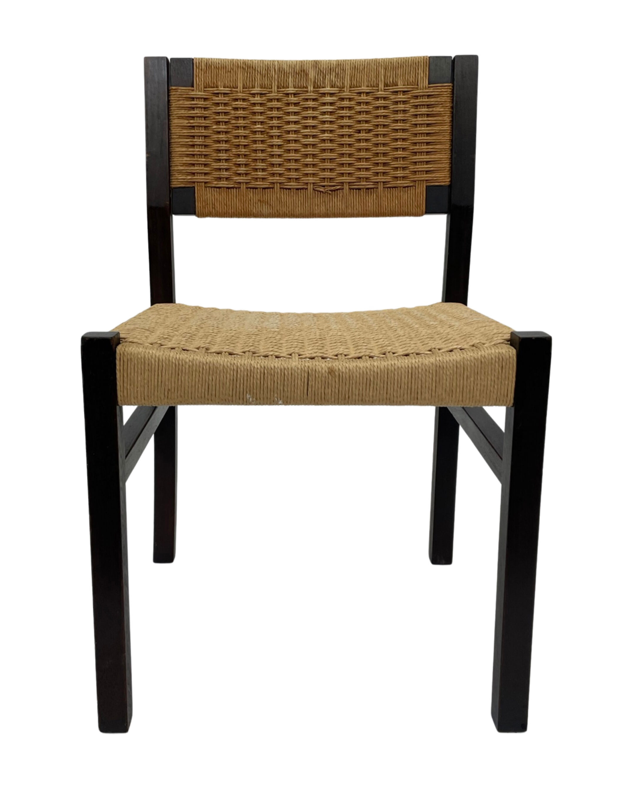 Vintage dining room chairs with papercord seat / 1970 design