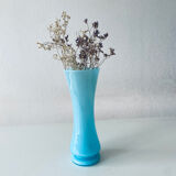 Large old blue opaline vase