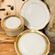 Service à dessert doré à l’or fin en porcelaine de Luxe Royal ADP