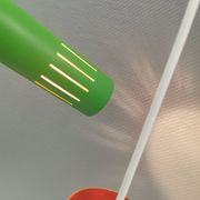 Trombone hanging lamps, refurbished, repainted in beautiful green colours
