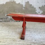1950s oak bench with red patina, 2m