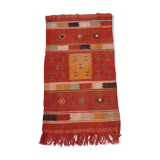 Orange red ethnic carpet 140x82 cm