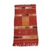 Tapis ethnique rouge orange 140x82 cm