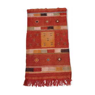 Tapis ethnique rouge orange 140x82 cm