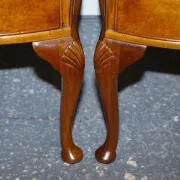 Art Deco Walnut Burl Bedside Tables, Set of 2