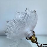 Holophane lamp, Art deco, jaren 30, geribbelde glasstructuur, gegoten glas