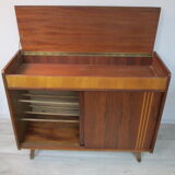 German walnut veneer shoe cabinet, 1960boi