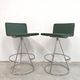 Pair of Dania bar stools in leather by Salvati & Tresoldi for Saporiti.