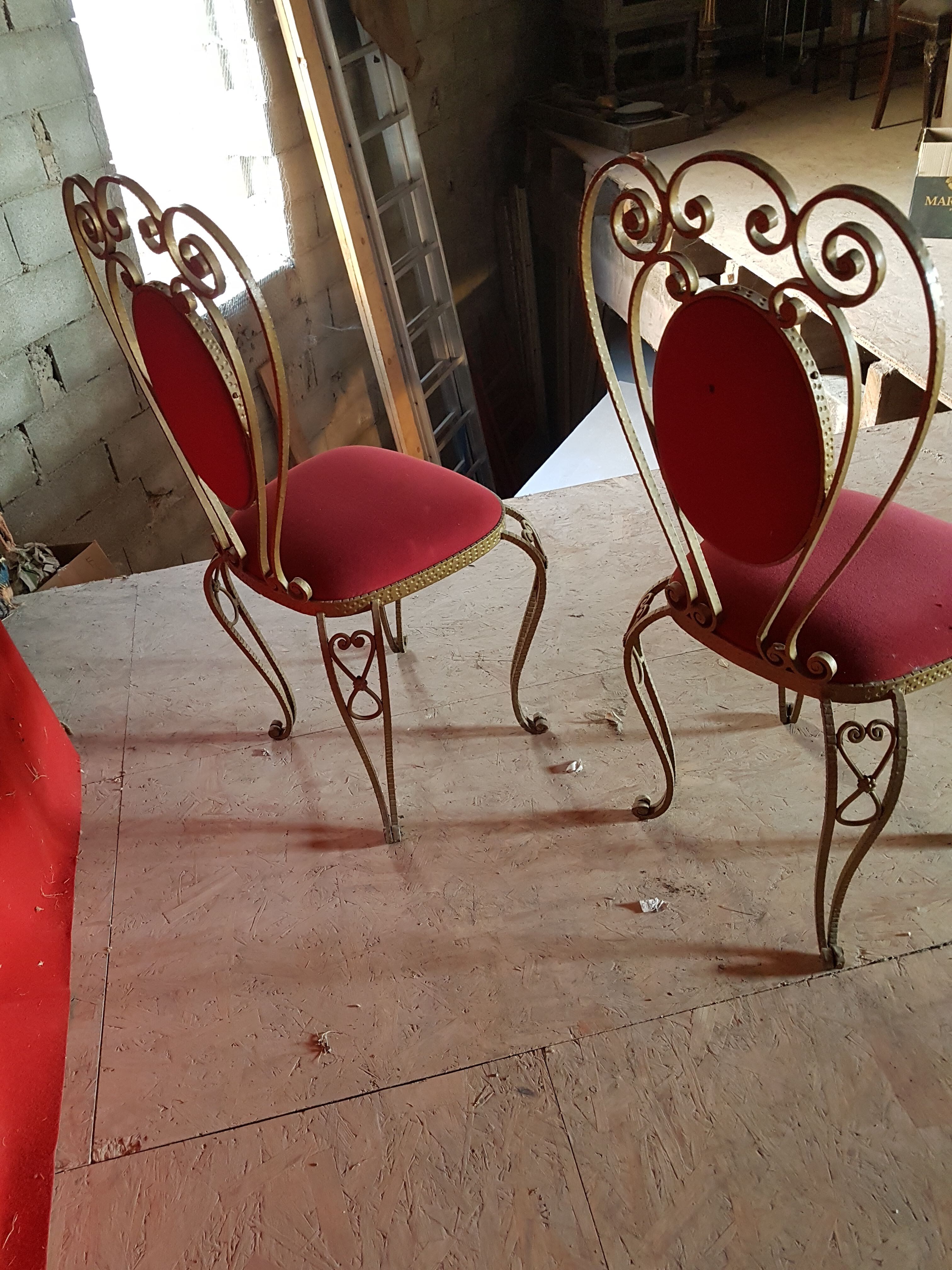 Paire de chaises en fer