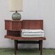 Vintage 1960s teak telephone hall bench
