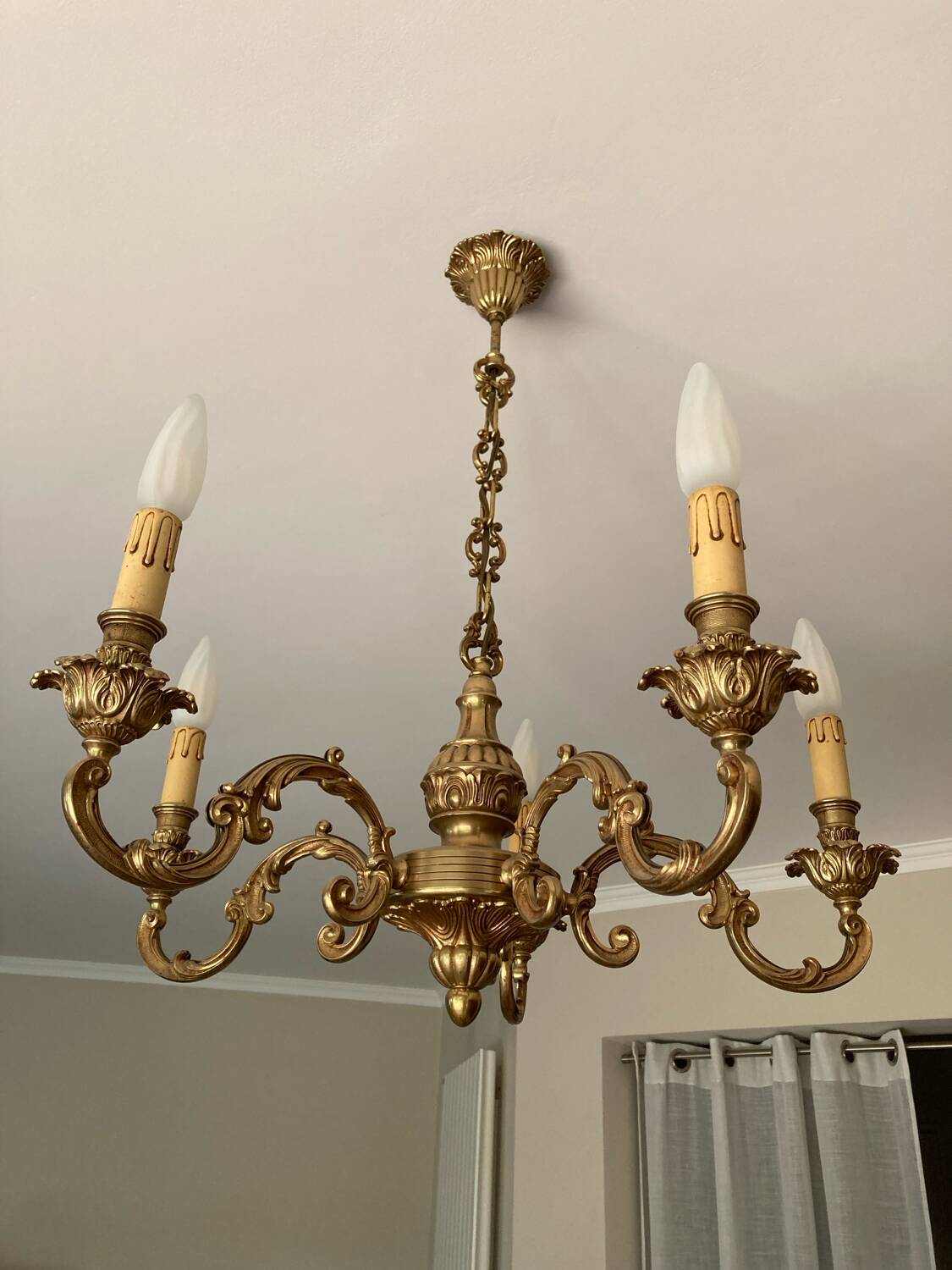 Bronze chandelier 5 branches