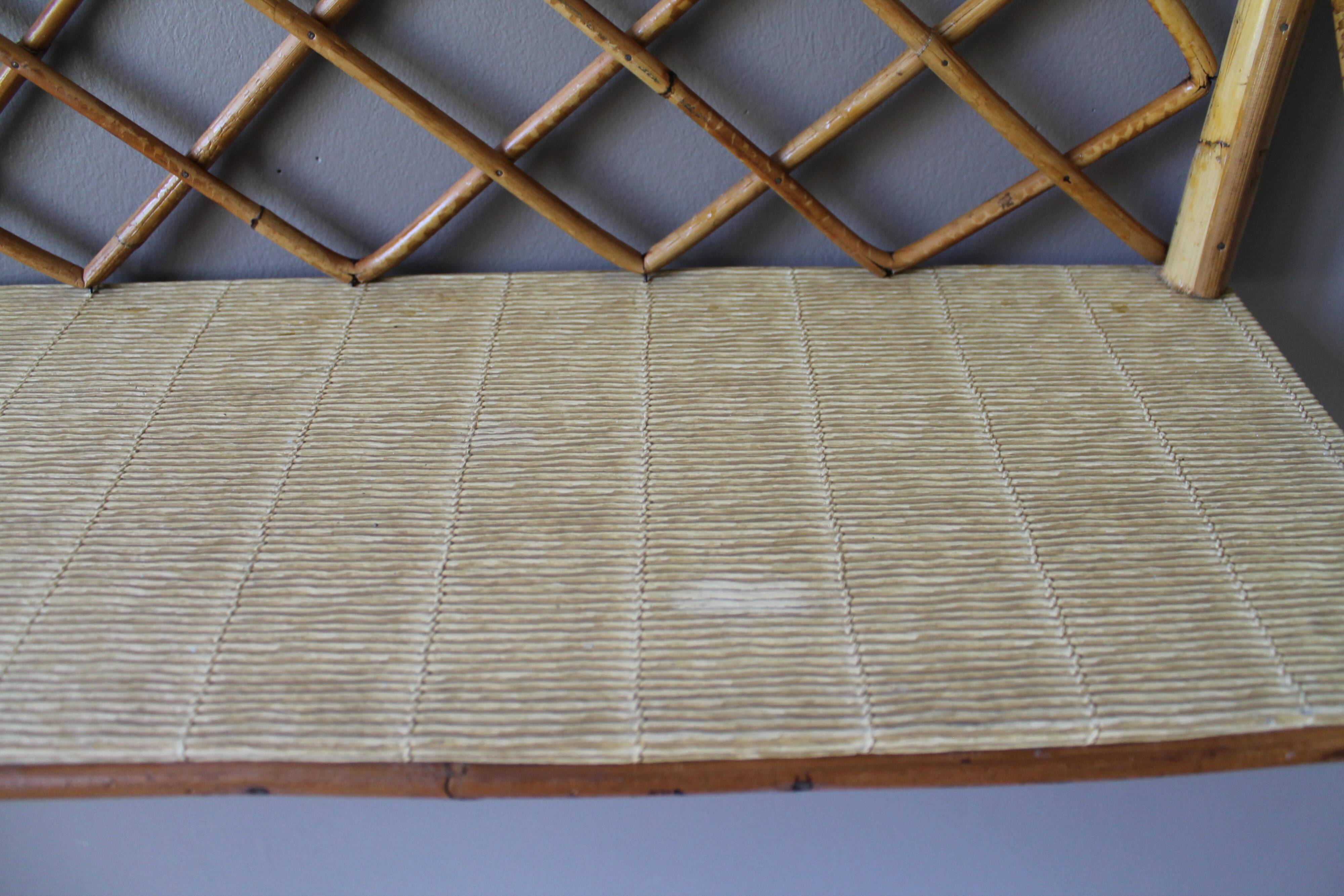 Etagere murale vintage rotin