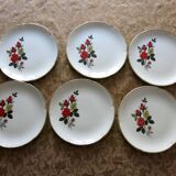 6 dessert plates from Moulin des loups, "Carmen" model, in very good condition