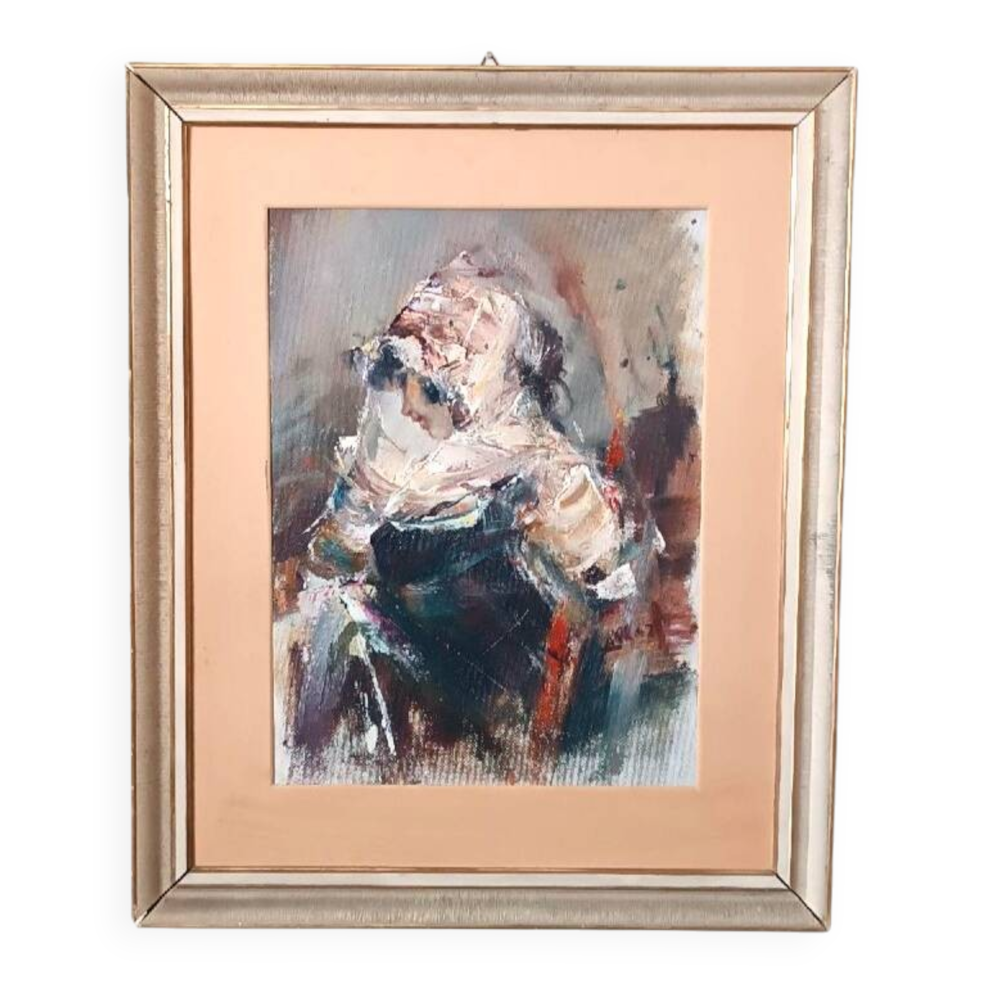 Large oil painting on canvas - Alberto Alberti (1894-1974) 1959 - female figure