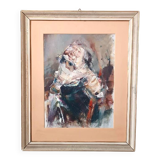 Large oil painting on canvas - Alberto Alberti (1894-1974) 1959 - female figure