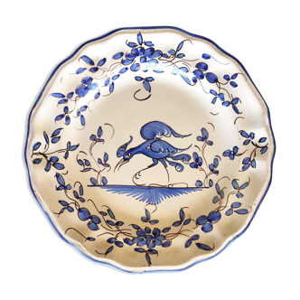 Plate decorated in Moustiers earthenware