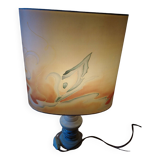 Lamp with silk lampshade
