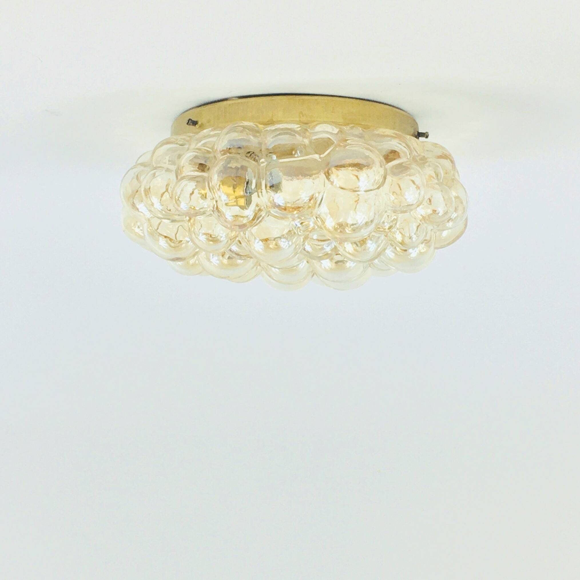 Mid Century Bubble Glass Ceiling Light H.Tynell For Limburg, Germany, 60s