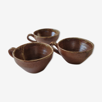 Set of 3 cups in handmade stoneware