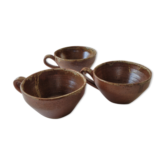 Lot de 3 tasses en grès artisanal