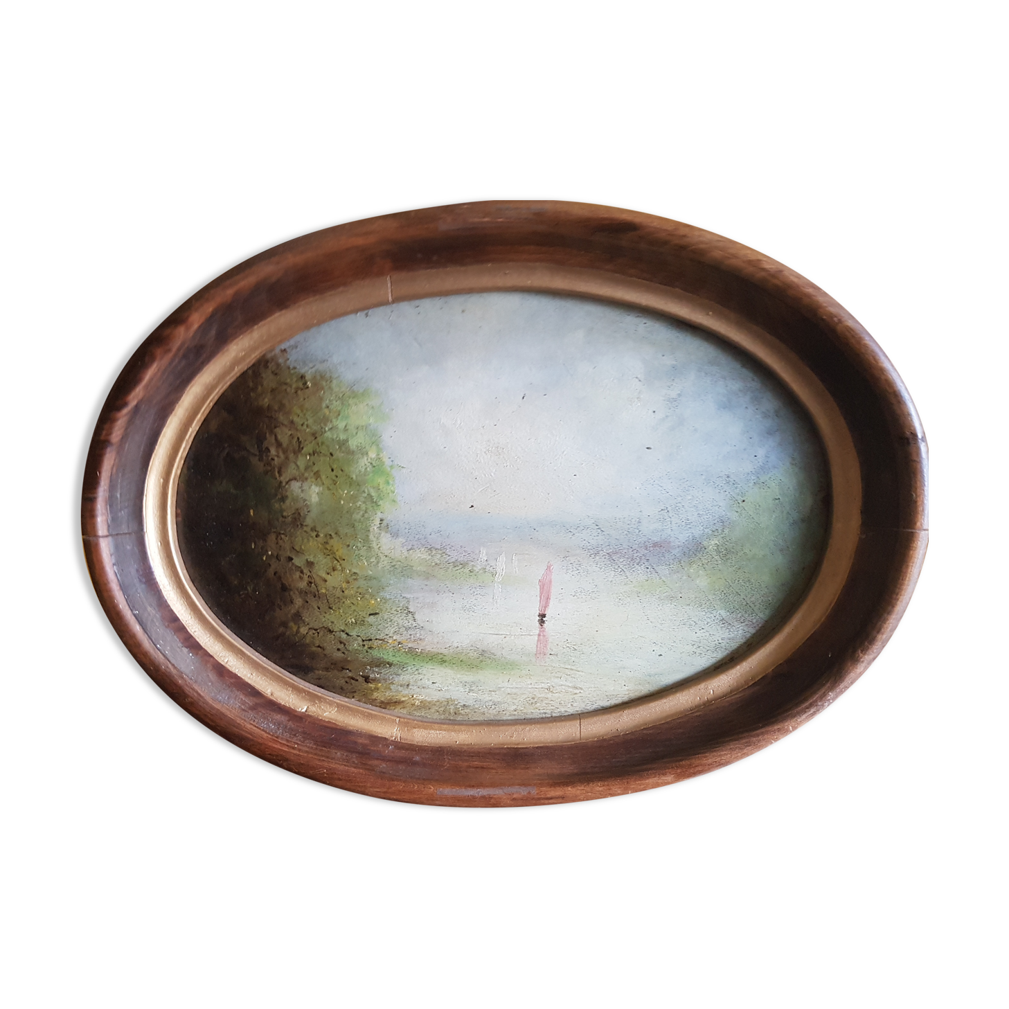Oil on oval wood