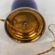 Risler et Carré. Grande lampe en verre bleu et monture argent, poinçon Minerve