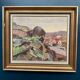 Original Swedish Oil on Canvas - 'The Dark Cliff' by Ellis Wallin - Signed - Dated 1962 - Vintage and Framed
