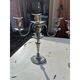 Pair of silver-plated metal candlesticks