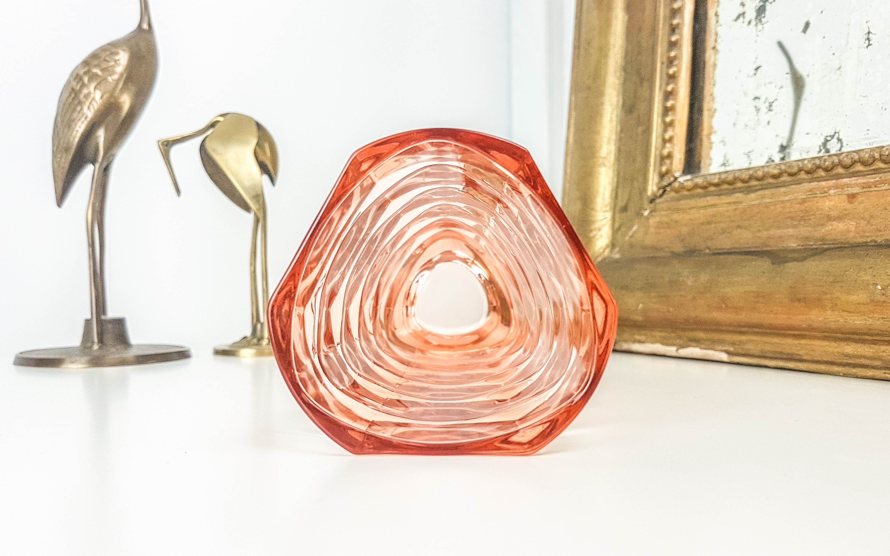 Art Deco geometric pink vase