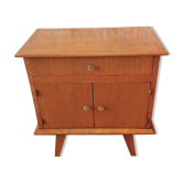 Bedside table feet compass in varnished chene / vintage 50s-60s