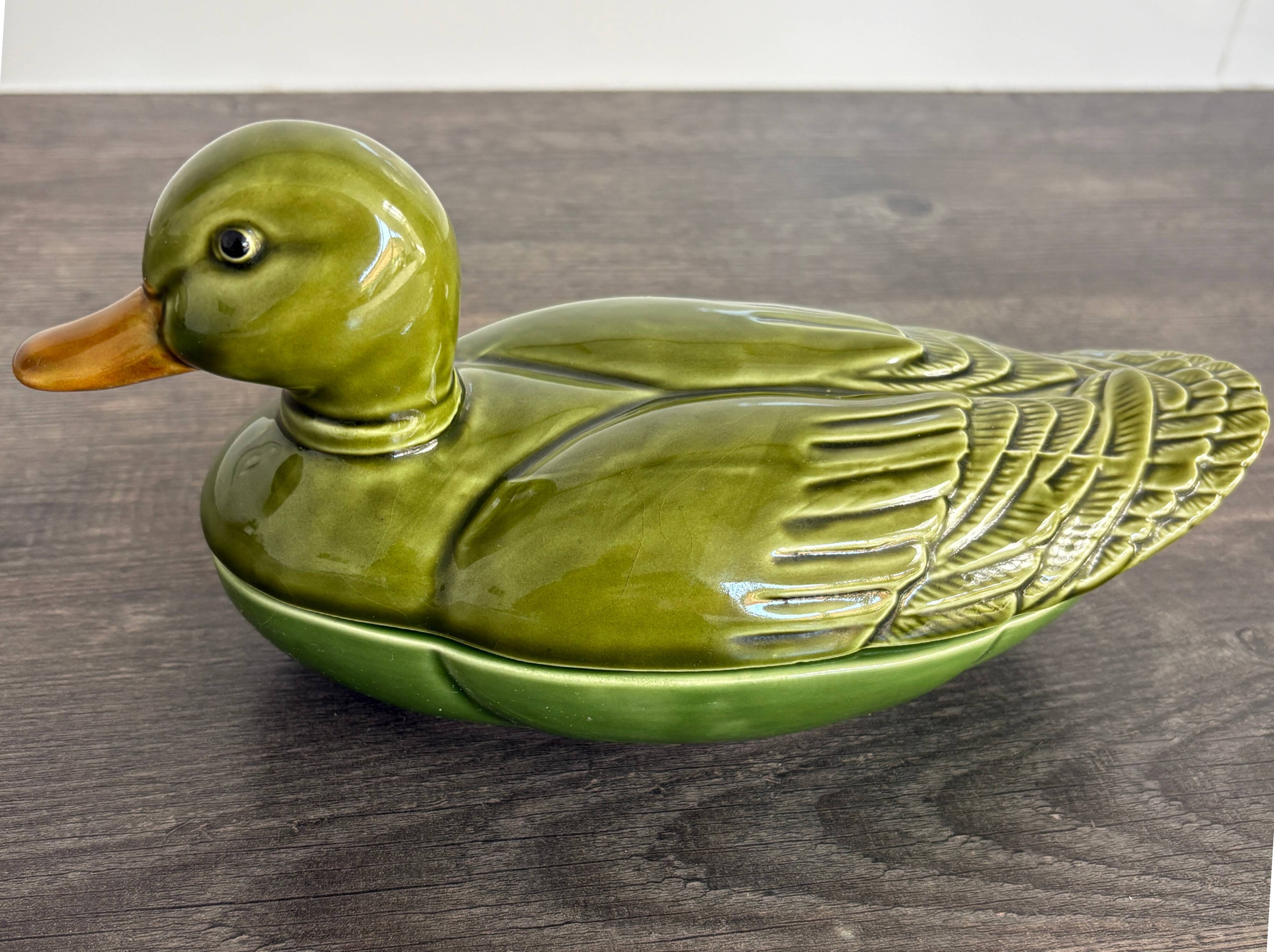 Vintage porcelain duck terrine