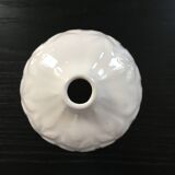 White vase with ear of corn decor