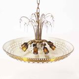 Monumental brass and crystal chandelier from Palwa