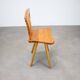 Vintage Czech folk farmhouse chair in solid wood, from the 1940s-1950s.