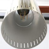 Rare lampe suspendue "Cylinder III" par Jo Hammerborg pour Fog & Mørup / années 1960 / design danois moderne du milieu du siècle / Teck / Laiton