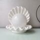 Vintage ceramic table lamp oyster with pearl, eighties