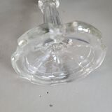Bougeoir ancien à pampilles en verre moulé