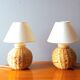 Pair of lamps in braided vegetable fiber