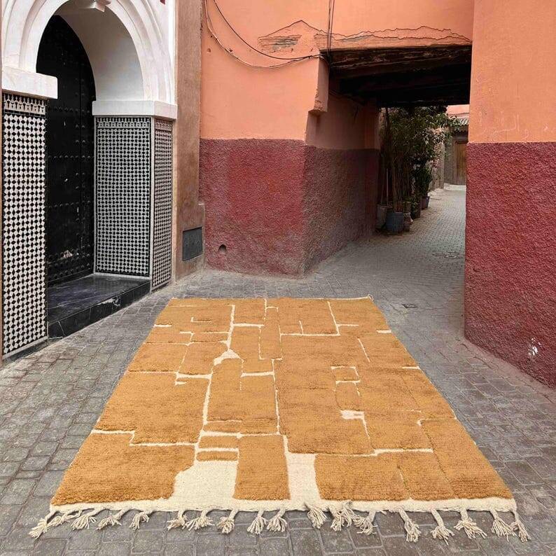 Traditional pure wool mustard rug 150/250 cm