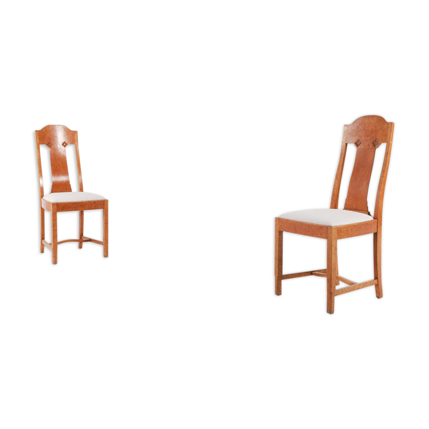 Pair of chairs in bramble wood from Nordiska Kompaniet