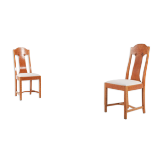 Paire de chaises en bois de ronce de Nordiska Kompaniet