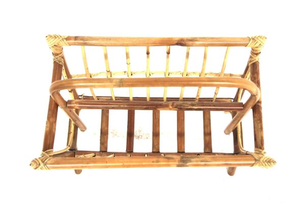 Porte-revues scandinave en rotin, Suède, 1950