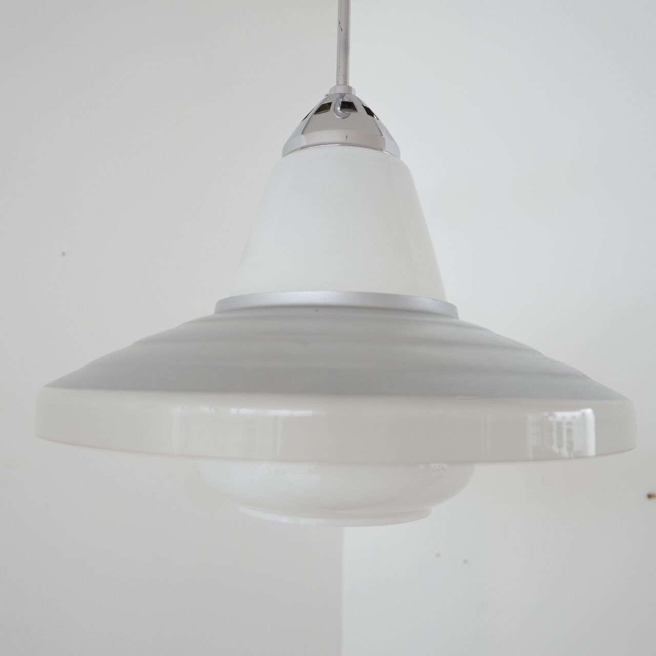 German Zeiss Ikon Two Tone Glass Mirrored Pendant