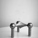 Stoff Nagel designer candle holder in genuine chrome-plated metal, Denmark 1960s