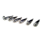 Box of 6 silver metal knife holders Volte Face