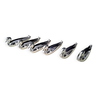 Box of 6 silver metal knife holders Volte Face
