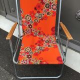 Vintage camping chair flowery canvas