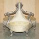 Silver-plated sculpted "Tete a Tete" canapé conversation, antique 19th century.